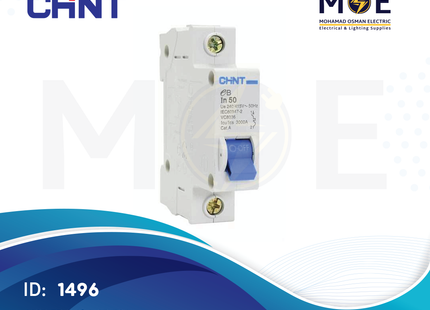Chint MCB EB C 3kA 1P 50A | 135194-186222 | دجنتور كهرباء مفرد - قاطع كهربائي