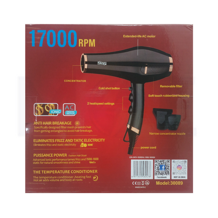 DSP Hair Dryer 2 Speed 2 Heat Setting 1500-1600w | 30089
