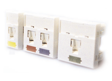 3m Volition Keystone Face Plate 1-port with transparent label field for Cable Trunk | Cover for Cat6 RJ45 Network Keystone Jack | 2module | VOL-FP4M-F1k