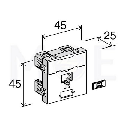 3m Volition Keystone Face Plate 1-port with transparent label field for Cable Trunk | Cover for Cat6 RJ45 Network Keystone Jack | 2module | VOL-FP4M-F1k