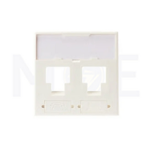 3m Volition Keystone Face Plate 2-port with transparent label field for Cable Trunk | Cover for Cat6 RJ45 Network Keystone Jack | 2module | VOL-FP4M-F2k