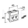3m Volition Keystone Face Plate 2-port with transparent label field for Cable Trunk | Cover for Cat6 RJ45 Network Keystone Jack | 2module | VOL-FP4M-F2k