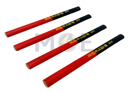 Carpenter Pencil Wood | Two Colors Woodworking Pencil Black & Red 175x12 mm