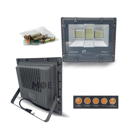 SEG LED IP67 SMD Solar Floodlight With Solar Panel & Remote Control Daylight 200W | NH-SE200W
