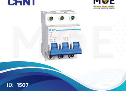 Chint MCB EB C 3kA 3P 6A | 135276 | دجنتور كهرباء ثلاثة فاز