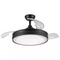 Lotus Retractable Modern Ceiling Fan With LED &amp; Remote Control Black Daylight, Warmwhite, Coolwhite 48W 42inch  JC-18224 CCT مروحة منزلية سقف مودرن
