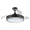 Lotus Plastic Blades Modern Ceiling Fan With LED & Remote Control Black Daylight, Warmwhite, Coolwhite 48W 4 Retractable Blades 42inch | JC-18224 CCT