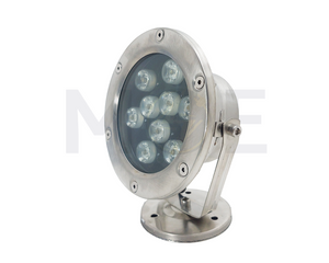 Cuperlight SMD IP68 LED Underwater Pool Light Chrome Adjustable Surface Circular Spot Warmwhite 12V DC 12cm 9x1W | K-3301