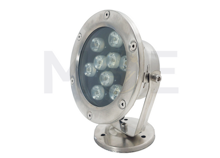 Cuperlight SMD IP68 LED Underwater Pool Light Chrome Adjustable Surface Circular Spot Warmwhite 12V DC 12cm 9x1W | K-3301