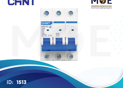 Chint MCB EB C 3kA 3P 40A | 135283-186352 | دجنتور كهرباء ثلاثة فاز