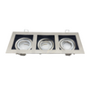Triple downlight / Spotlight Frame MR16 Chrome Recessed Adjustable Rectangular 25x9cm | KG-7113 SN