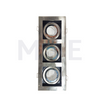 Triple downlight / Spotlight Frame MR16 Chrome Recessed Adjustable Rectangular 25x9cm | KG-7113 SN