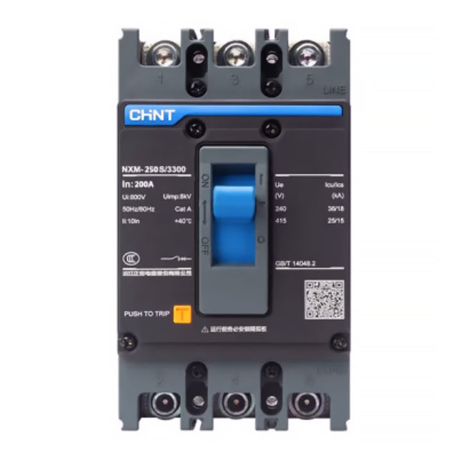 Chint MCCB NXM-250S/3300 3P 200A Fix | 131367 دجنتور صناعي 3 فاز