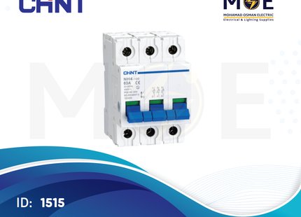 Chint MCB EB C 3kA 3P 63A | 135286-186772 | دجنتور كهرباء ثلاثة فاز