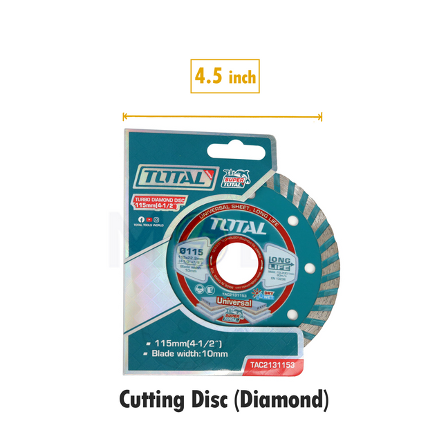 Total Turbo Diamond Wet and Dry Cutting Disc 115x22.2mm | TAC2131153