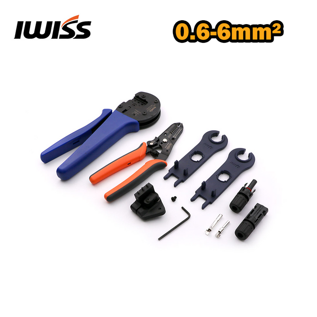 IWISS Solar Tool Kit For MC4 Crimper & Connector 9Pcs 0.6-6mm²