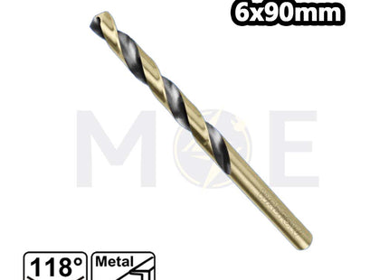 Wadfow HSS Metal Drill Bit 6mm (TL90mm , WL55mm)  WTD1K06