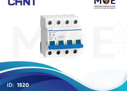 Chint MCB EB C 3kA 4P 25A | 135326 | دجنتور كهرباء ثلاثة فاز مع نتر - قاطع كهربائي رباعي