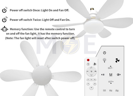 SEG LED Lamp Bulb with Ceiling Fan Daylight, Warmwhite, Coolwhite 6 Blades E27 40W | SEQB40W