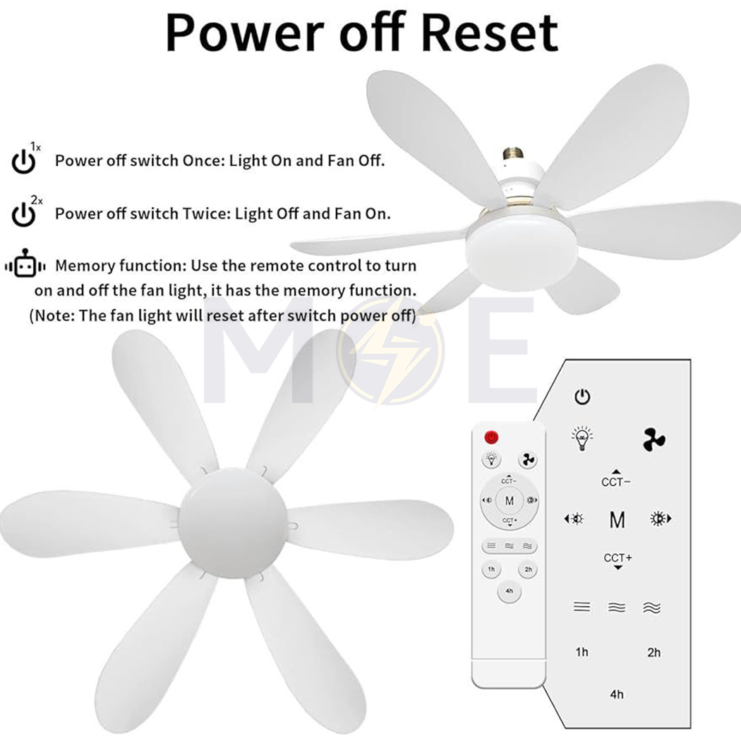 SEG LED Lamp Bulb with Ceiling Fan Daylight, Warmwhite, Coolwhite 6 Blades E27 40W | SEQB40W