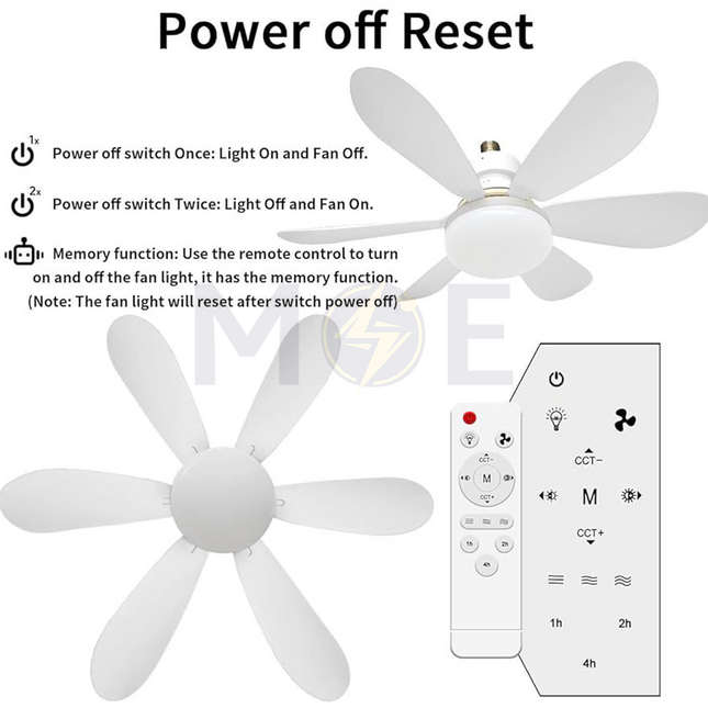 SEG LED Lamp Bulb with Ceiling Fan Daylight, Warmwhite, Coolwhite 6 Blades E27 40W | SEQB40W