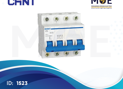 Chint MCB EB C 3kA 4P 50A | 135329 | دجنتور كهرباء ثلاثة فاز مع نتر - قاطع كهربائي رباعي