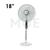 JTC Rechargeable stand fan with Remote Control & 4 Pieces LED & Timer & USB Port White 45W 18inch | 5968HRSW
