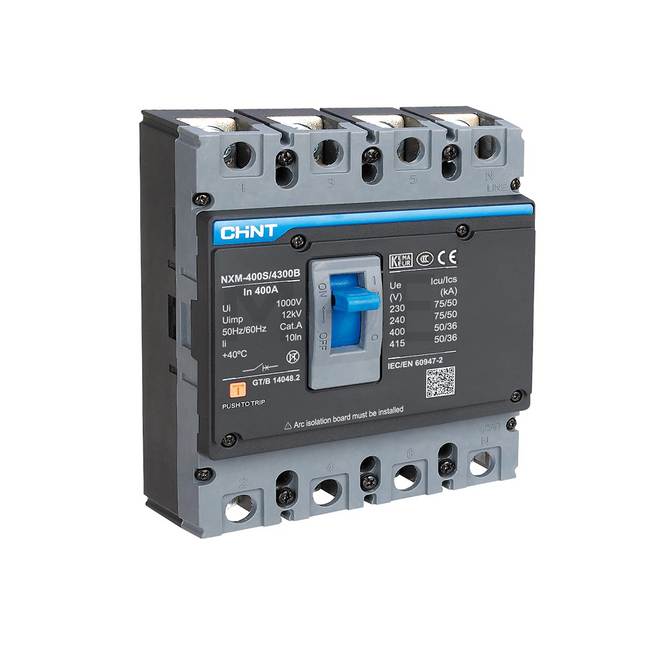 Chint MCCB NXM-400S/4300B 4P 400A Fix | 844367 دجنتور صناعي رباعي (3 فاز مع نتر)