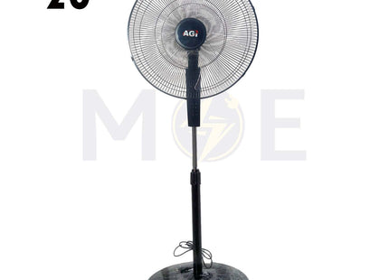 AGI Stand Fan With Timer Black 3 Speed 80W 5 Blades 20inch | AG-2013