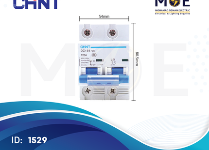 Chint MCCB DZ158-100/80A/2P 10KA | 134017 | دجنتور صناعي على سكة