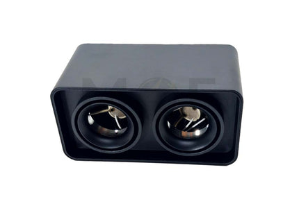 Onlex Double Downlight Spotlight Frame Black Surface Adjustable Rectangular 2xGU10 19.5x10x10cm