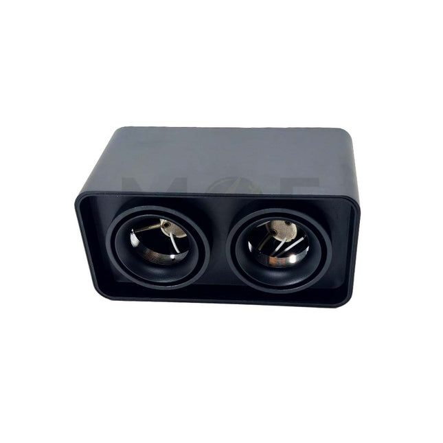 Onlex Double Downlight Spotlight Frame Black Surface Adjustable Rectangular 2xGU10 19.5x10x10cm