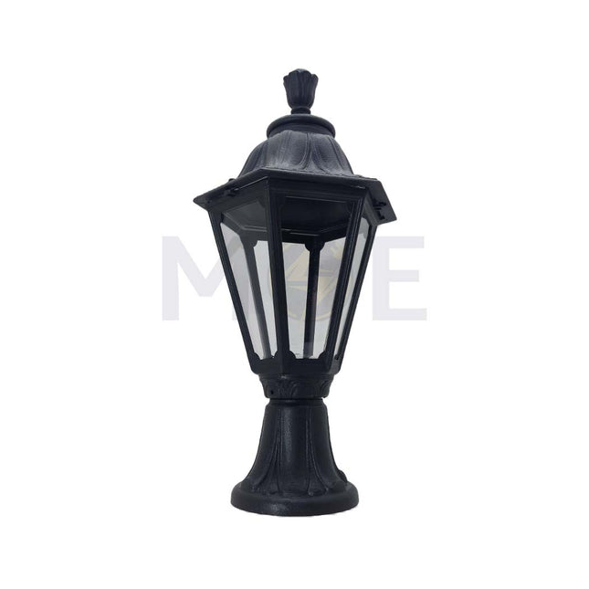 Fumagalli Hexagonal Lantern with clear panels MINILOT/RUT Black E27 53cm  | E26.111.000.AXE27