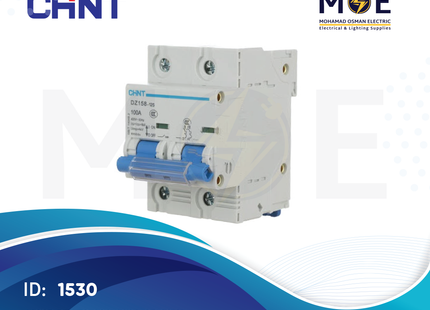 Chint MCCB DZ158-100/100A/2P 10KA | 134018 158090 | دجنتور صناعي على سكة