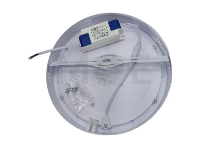Mec LED Downlight/ Panel Light White Ceiling Surface Mounted Circular White 6500K 1600Lm 22cm 18W