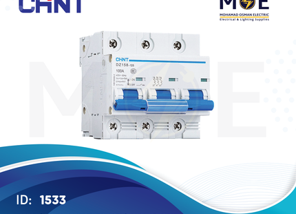 Chint MCCB (DZ158-100/DZ158-125H) 100A 3P 10KA | 134021-158093 | دجنتور صناعي على سكة