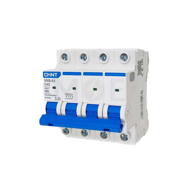 Chint MCB C NXB-63 6kA 4P 40A | 814252 دجنتور ثلاثة فاز مع نتر
