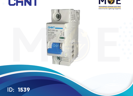 Chint MCCB (DZ158-100/DZ158-125H) 125A 1P 10KA | T20003-158107 | دجنتور صناعي على سكة