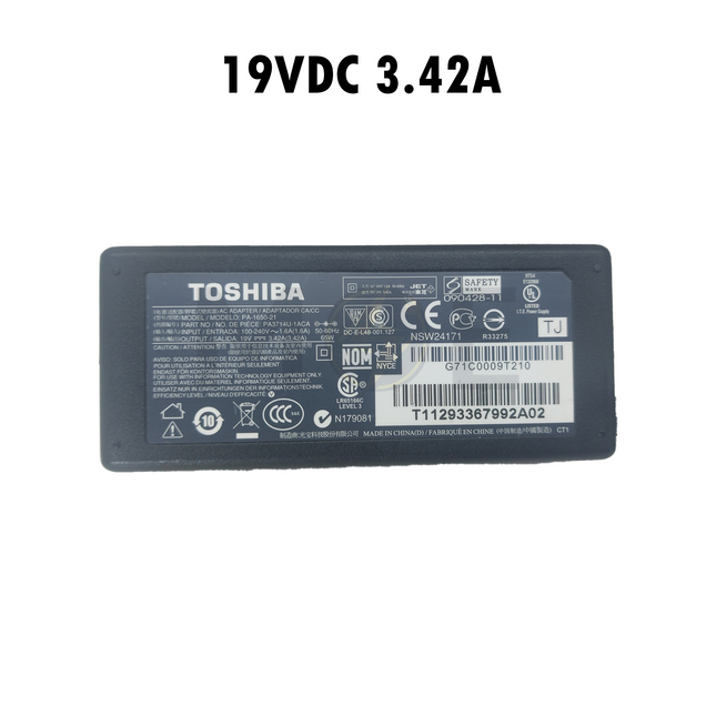 Toshiba Power Adapter With Wide Outout Connector AC/DC 19V 3.42A 65W | PA-1650-21