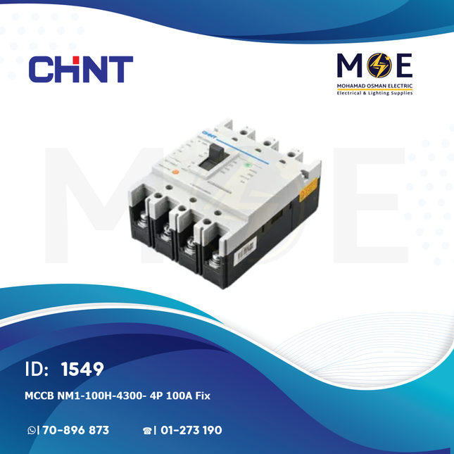 Chint MCCB NM1-100H/4300/ 4P 100A Fix | 121178