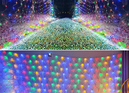 LED Mini Christmas Net Mesh String light RGB With Mini Controller 2x3mt 144L 220V
