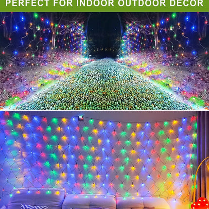 LED Mini Christmas Net Mesh String light RGB With Mini Controller 2x3mt 144L 220V