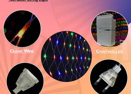 LED Mini Christmas Net Mesh String light Warmwhite 2x3mt 144L 220V