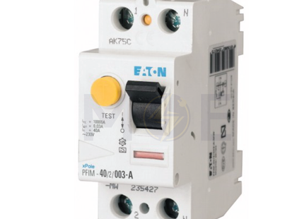 EATON RCCB AC-Type 25A 2P 30mA | mRCM-25/2/003 | دجنتور ديفرنسيال حماية مزدوجة - قاطع دفرنسيال مع حماية من الحمل الزائد
