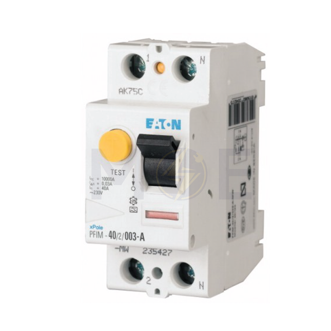EATON RCCB AC-Type 25A 2P 30mA | mRCM-25/2/003 | دجنتور ديفرنسيال حماية مزدوجة - قاطع دفرنسيال مع حماية من الحمل الزائد