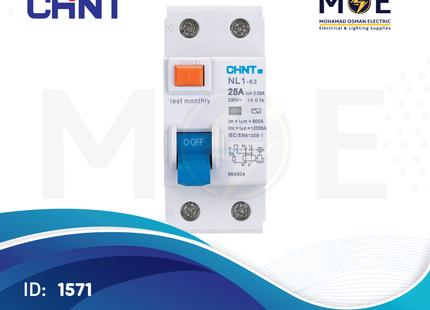 CHINT RCCB AC-Type (NL1/NL1-63) 2P 25A 300mA | 141012-200301 | دجنتور ديفرنسيال - قاطع دفرنسيال