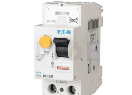 EATON RCCB AC-Type 40A 2P 30mA | mRCM-40/2/003 | دجنتور ديفرنسيال حماية مزدوجة - قاطع دفرنسيال مع حماية من الحمل الزائد