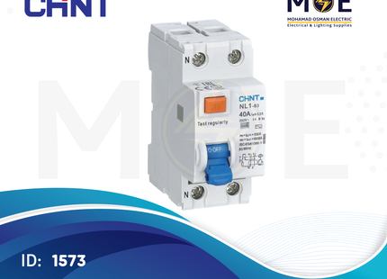 CHINT RCCB AC-Type NL1 2P 40A 30mA | 141013 | دجنتور ديفرنسيال - قاطع دفرنسيال