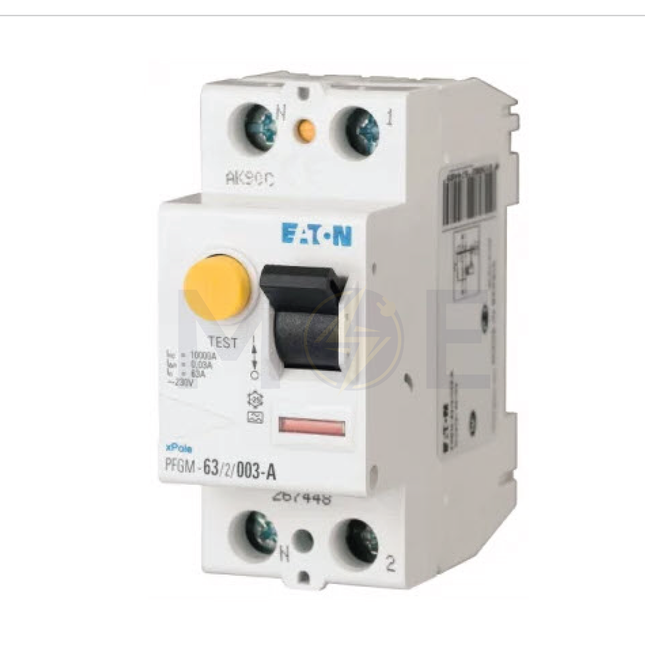 EATON RCCB AC-Type 63A 2P 30mA | mRCM-63/2/003 | دجنتور ديفرنسيال حماية مزدوجة - قاطع دفرنسيال مع حماية من الحمل الزائد