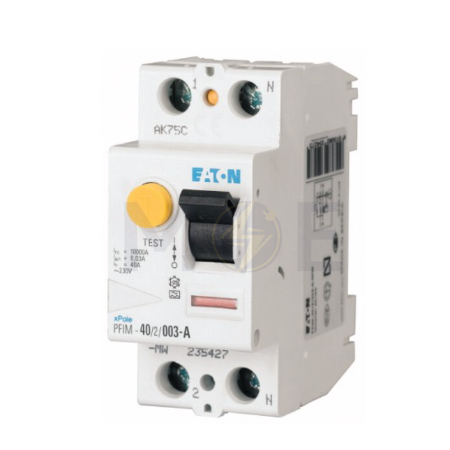 EATON RCCB AC-Type 40A 2P 300mA | mRCM-40/2/03 | دجنتور ديفرنسيال حماية مزدوجة - قاطع دفرنسيال مع حماية من الحمل الزائد